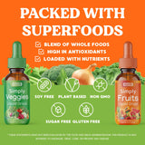 Simply Nature's Pledge - Fruit and Vegetable Supplements - Liquid Drops - Made with Whole Food Superfoods, Packed Vitamins & Minerals - Soy Free - Made in The USA