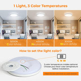 BLNAN LED Flush Mount Ceiling Light, 9 Inch 18W 3000K/4000K/5000K Hardwire Light Fixture, Ultra Thin Round White Lamp for Kitchen Porch Bedroom Hallway Stairwell Basement, Non-dimmable 2 Pack