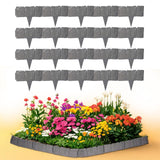 YIGMAW 2026 New Edging for Landscaping - Garden Edging Border-4 in Tall-Plastic Stone Effect for DIY Landscape,Lawn&Flower Bed (Gray, 40 Pcs)