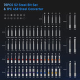 74 in 1 Magnetic Ratchet Screwdriver Set - T Handle Ratchet Screwdriver with S2 Steel Bits, Detachable Design & Storage Case, Precision Repair Tool Kit for Electronics, Furniture, Bicycle, Watch, DIY