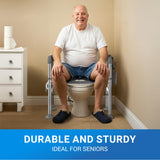 Sliq Toilet Seat Risers for Seniors, FSA HSA Raised Handicap Toilet Seat with Handles Over Toilet, High Capacity Toilet Riser with Handles for Elderly Adults, Handicap, and Pregnant