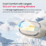 Dual Lights 100W, Quadruple-Pulse IPL Laser Hair Removal, Comfort 16.6 cm² Sapphire Ice-Cooling 35°F, PHR Mode for Stubborn Hair, Effective, Hair Removal Device for Women and Men (Light Champagne)