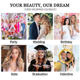 Sabosi Yellow Wig Long Curly Wavy Cute Colorful Wigs Middle Part Synthetic Hair Wigs for Christmas Cosplay Daily Party Wigs