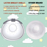 Lictin Breast Shell Breastmilk Collector for Breastfeeding-2 Pcs Silicone Breast Pad Nursing Cup Milk Saver for Nursing Moms Protect Sore Nipples Soft and Reusable with Box