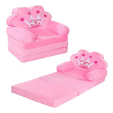 MOONBEEKI Kids Couch Fold Out, Foldable Princess Chair for Toddlers, Pink