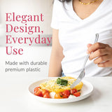 Prestee 300 Plastic Forks Heavy-Duty, Heavyweight Silverware Forks, Fancy Plastic Cutlery, Elegant Disposable Fork Pack, Bulk Disposable Flatware, Silver Fork for Christmas Holiday (Silver)