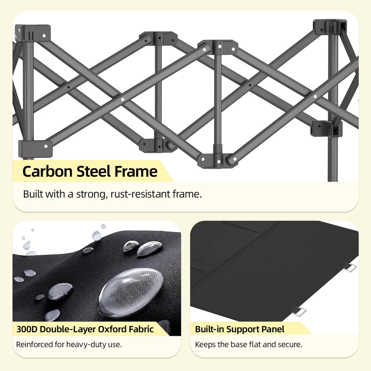EchoSmile Easy Collapsible Wagon Cart, Folding for Grocery & Camping, Black