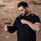 North Gym Adjustable Weighted Vest/Incl. 2 Innovative Moulded Weights for Best fit / 14lbs / 20lbs/ 30lbs/ 40lbs (Black 40lbs)