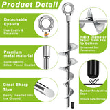 Fabulas Ground Anchors Screw in, 18 Inch Ground Anchors Heavy Duty Metal Earth Auger Anchors Trampoline Stakes Kit High Wind for Swing Set Shed Rv Canopy Gazebo Mobile Home Tree Playground Dog, 4 Pack