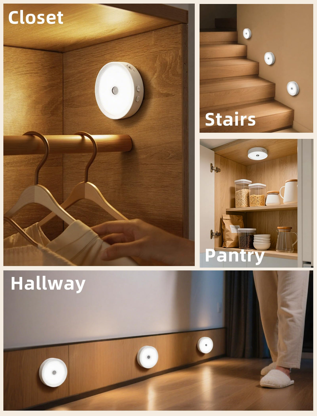 Under Cabinet Lighting, LED Puck Lights with Remote, Rechargeable Motion Sensor Lights Indoor, Dimmable Stick On Lights 3 Color Temps & 12 RGB Under Counter Lights for Kitchen, Closet White 6 Pack