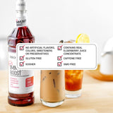 Monin - Total Immunity Boost, Immune Support Supplement, Liquid Blend of Vitamins, Minerals, & Antioxidants, Immune Boosting Vitamin C & D + Elderberry, For All Beverages, Low Calorie (1 Liter + Pump)