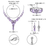 EVER FAITH Crystal Art Deco Floral Costume Prom Jewelry Set Light Purple