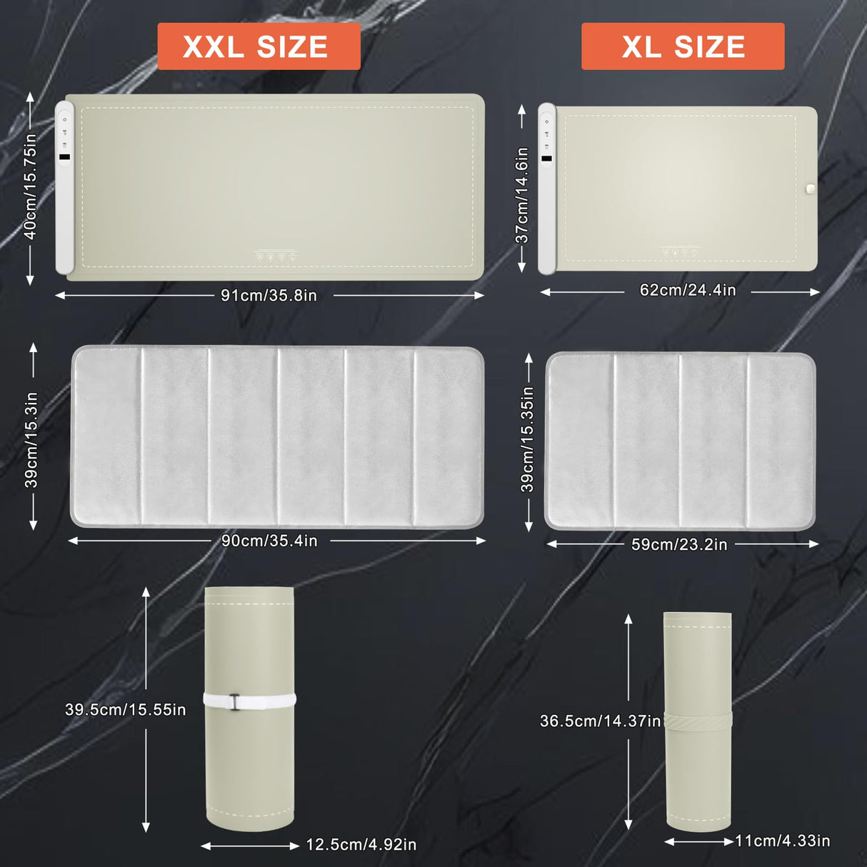 FYY Warming Mat for Food with Heat Resistant Pad, Prevent Countertop Cracks, Keep Meal Warm, Rapid and Full Surface Heating, 6 Temp Settings 6H Timer, Upgraded Rollable Portable Food Warmer Mat Khaki