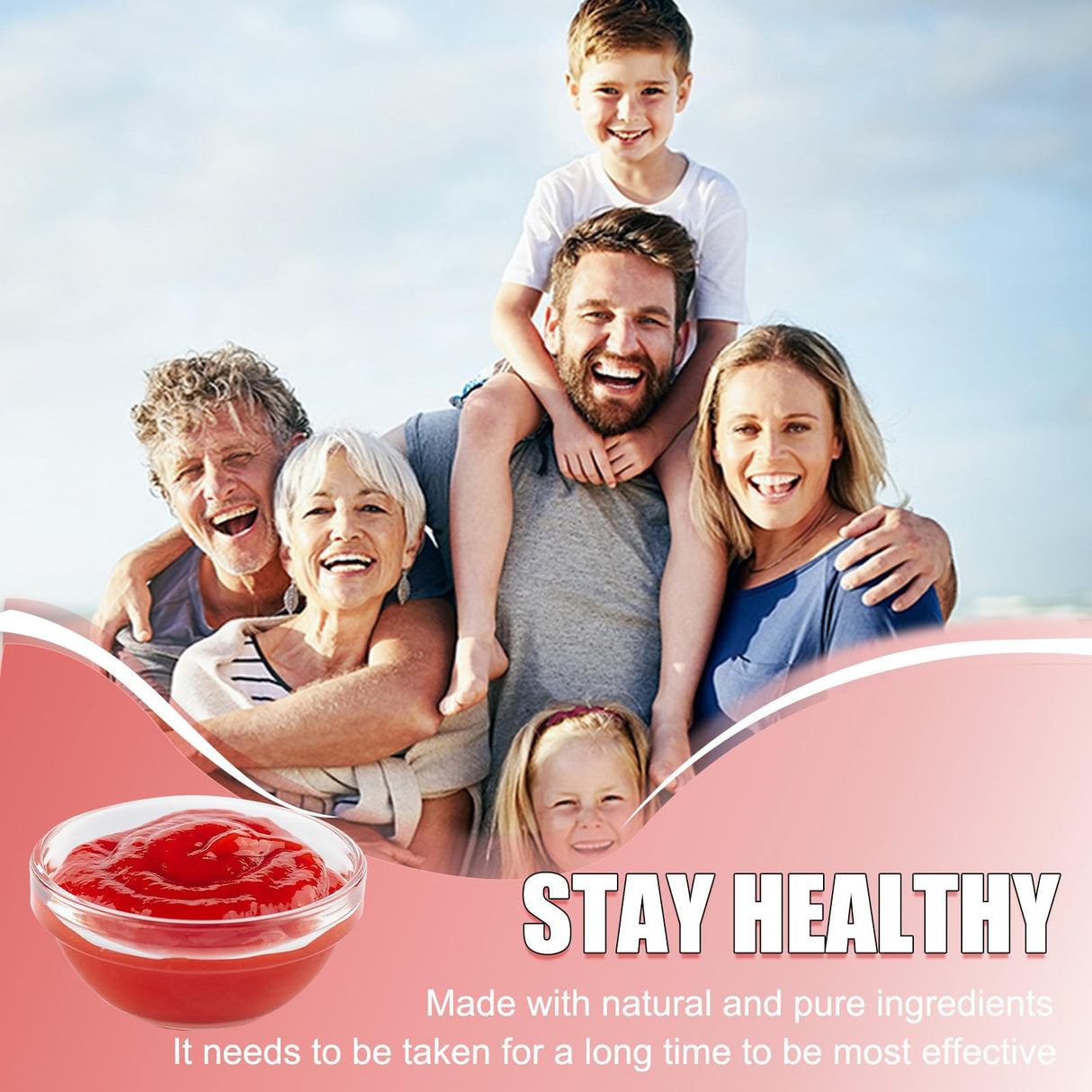 QANLOI 15OZ Strawberry Flavored Sea Moss Gel, 15-in-1 Ingredient, Rich in Ashwagandha, Vitamins and Minerals, Promotes Metabolism & Improves Digestion