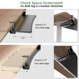 UPGRAVITY Extra Large Keyboard Tray Under Desk - Slide Out with Sturdy C-Clip Mount System, 31.5" (35.8" Including Clamps) x 11.8" Put-Out Keyboard Tray Computer Drawer for Ergonomic Typing, Black
