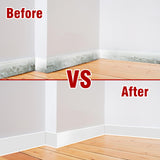 Vinyl Baseboard Molding Trim 4 Inch x 100 Feet Peel and Stick Baseboard Trim Flexible PVC Cove Base Moulding Self-Adhesive Trim for Garage Bathroom Cabinet Floor Walls, White