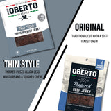 Oh Boy! Oberto Classics Thin Style Peppered Beef Jerky, 1.2 Ounce (Pack of 8)
