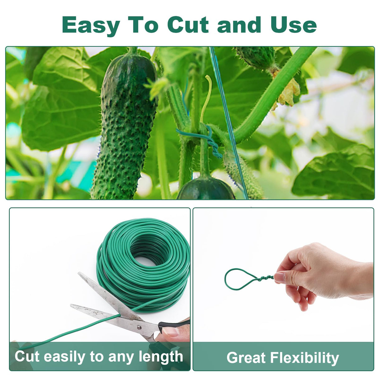 YDSL 88 feet Garden Flexible Wire, 3Pcs Soft Twist Plant Ties for Plant Vines and Office Organization (Diameter - 3MM)