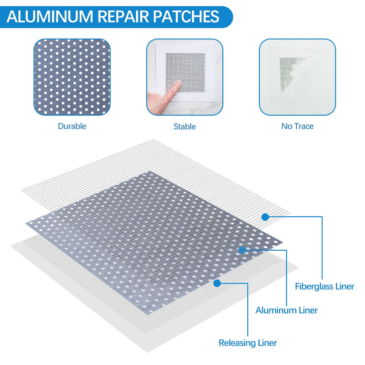 Drywall Repair Kit,Drywall Hole Patch Repair Kit to Fix Wall Surface Holes and Creak Damage with White Repair Putty 17OZ,8PCS Aluminum Repair Patchs,Scraper,Sanding Pad Fill Quick and Easy Solution