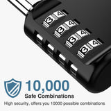 Puroma 10 Pack Combination Lock for Locker 4 Digit Outdoor Waterproof Padlock for School, Gym, Sports, Fence, Toolbox, Gate, Case, Outdoor, Hasp Storage, Cabinets (Black)