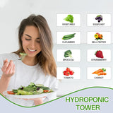 Hydroponic Tower, 14-Layer Hydroponics Growing System Kit with 70 Slots, Vertical Garden System with 20L Water Tank and Pump for Indoor Outdoor Home, Balcony & Patio