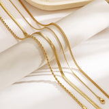 Tewiky Layered Necklaces for Women 14k Gold Plated Chain Necklace Set