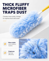 20 Count 360° Duster Refills with 1 Handle,Compatible with Swiffer Duster