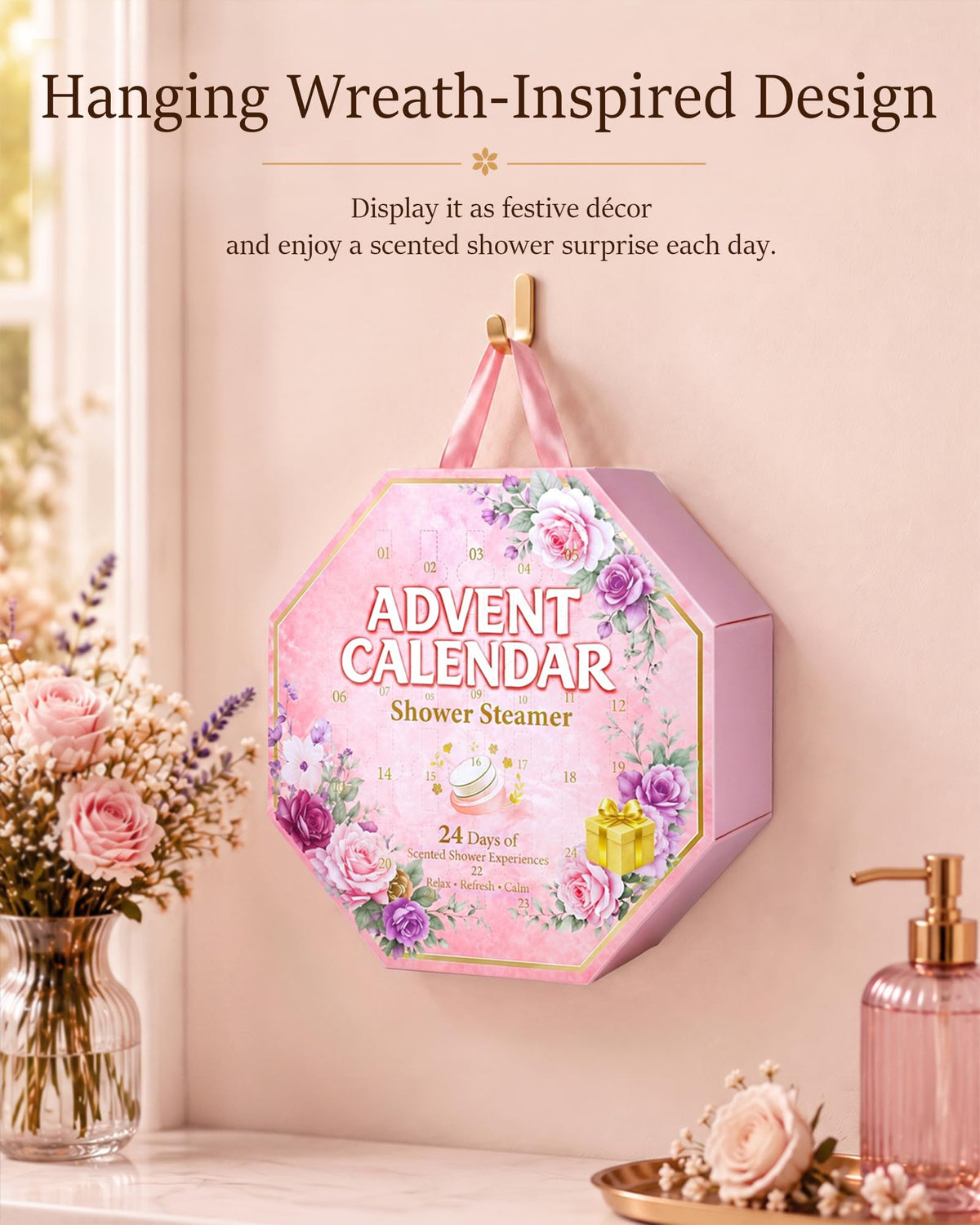 Shower Steamers Advent Calendar 2026 for Relaxation, 24 Spa Gifts for Women