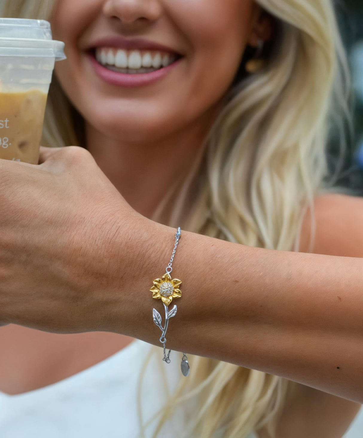 Love You This Much To My Daughter In Law 18k Gold Plated Sunflower Bracelet| Future Daughter in Law Birthday Gifts from Mother in Law | 6-7.5" Adjustable | Luxury Gift Box (Sunflower Bracelet)