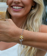 Love You This Much To My Daughter In Law 18k Gold Plated Sunflower Bracelet| Future Daughter in Law Birthday Gifts from Mother in Law | 6-7.5" Adjustable | Luxury Gift Box (Sunflower Bracelet)