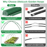 60 Pcs Garden Hoops for Raised Beds, 12 Sets Greenhouse Hoops Grow Tunnel Rust-Free Fiberglass Hoop House Kit, Plant Support Garden Stakes Hoops Frame for Netting Shade Cloth Row Cover Garden Supplies