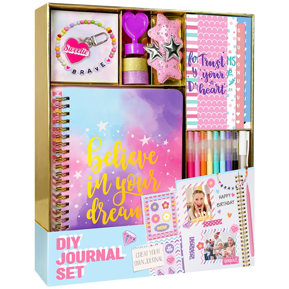 Nollh DlY Journal Kit for Girls Scrapbook Gifts for 8-12 Year Old Girl