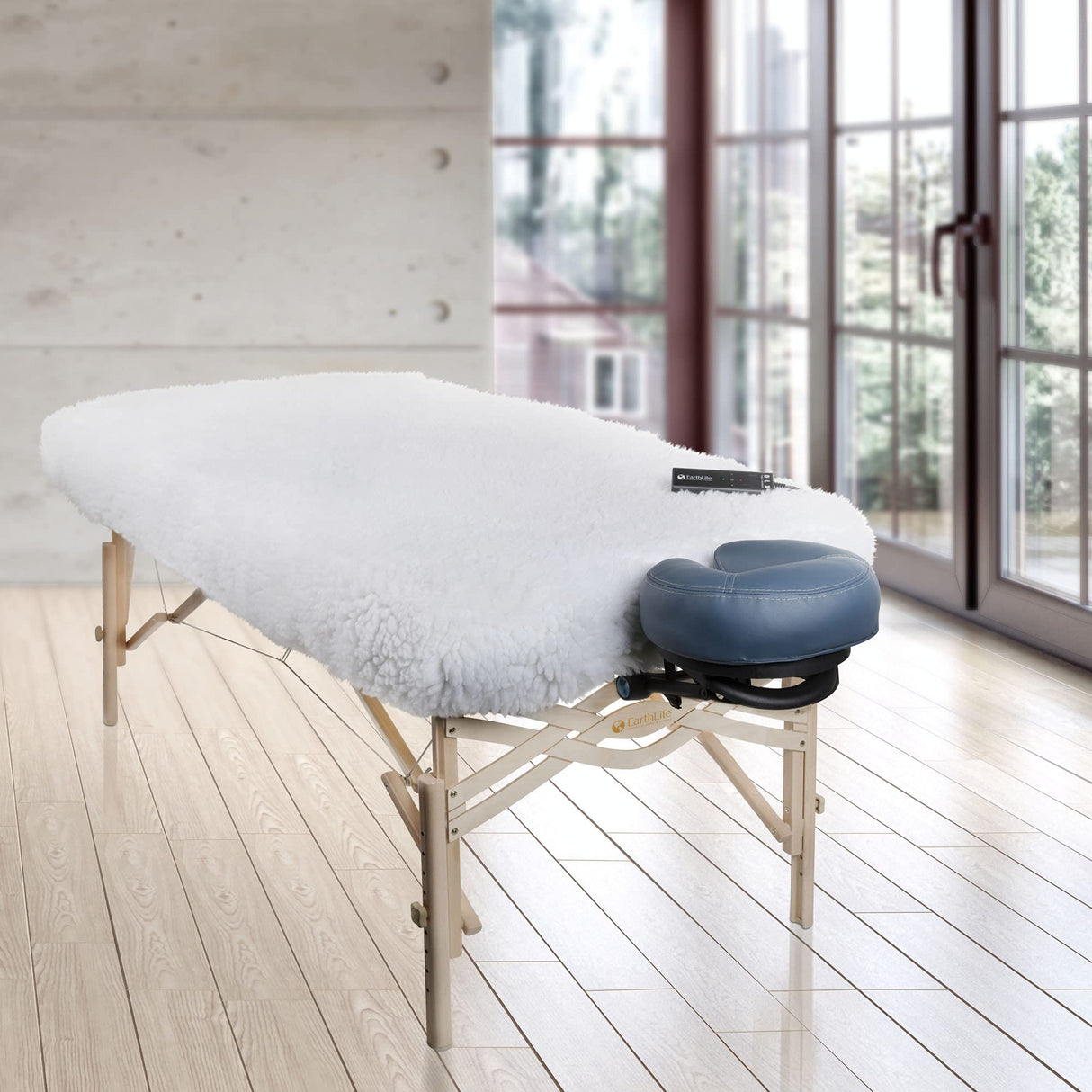 EARTHLITE DLX Fleece Massage Table Warmer & Fleece Pad – Washable, Digital, Up to 135F, Auto Shut-Off (1” Fleece)