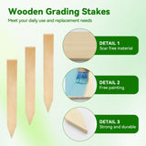 20 Pieces Wooden Garden Stakes 12 Inch Grade and Survey Stakes Wooden Garden and Sign Posts for Plant Support Silt Fence Yard Farm Survey Boundaries Baselines
