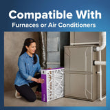 Filtrete 20x25x4 Air Filter MERV 12, MPR 1550 Certified Asthma & Allergy Friendly 2-Pack, Fits Honeywell & AprilAire, AC Furnace HVAC Filters, Pleated Electrostatic (Actual Size 19.88x24.63x4.31 in)