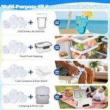 380 Pack Reusable Ice Cubes for Drinks, BPA-Free Plastic Ice Cubes, Refreezable & Washable Ice Cubes Reusable Without Diluting for Whiskey, Coffee, Parties, Camping & Ice Bath