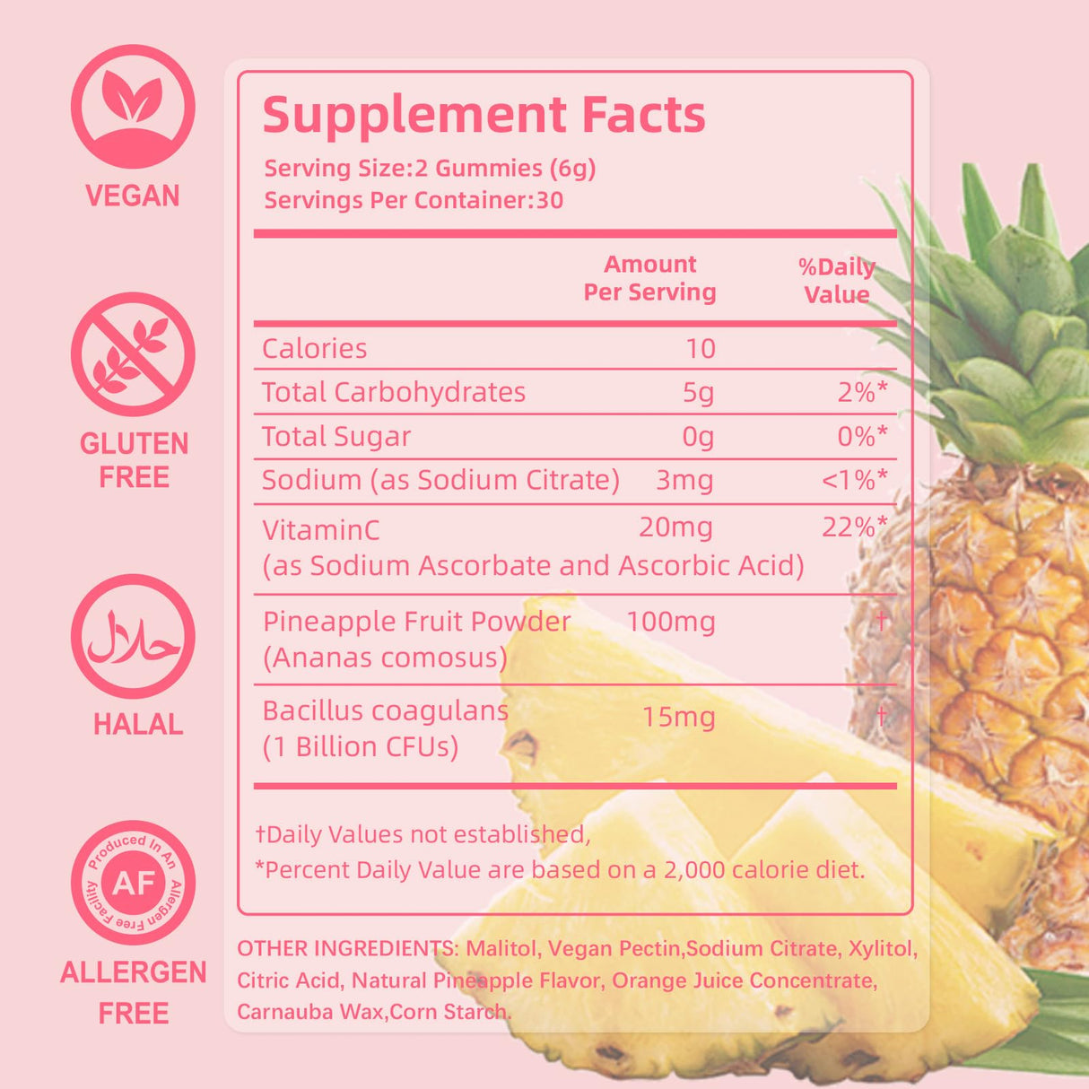 Airboy Feminine Balance Gummies - Pineapple Gummies for Women PH - Feminine Probiotics Gummy - Immune Support, Vaginal Flora Balance - 60 Gummies