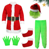 ZZXIAOJIE Green Costumes Kids 5Pcs Costume Long Sleeve Hooded Top and Pants Sets Green Monster Christmas Outfits