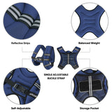 APEXUP Weighted Vest with 5lbs/10lbs/15lbs/20lbs/25lbs/30lbs Weights and Reflective Stripe, Weight Vest Men Women for Workout, Strength Training, Running (Blue, 5lbs)
