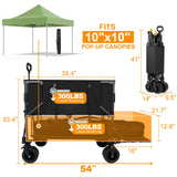 Double Decker Wagon Heavy Duty Collapsible, 600LBS 400L Capacity