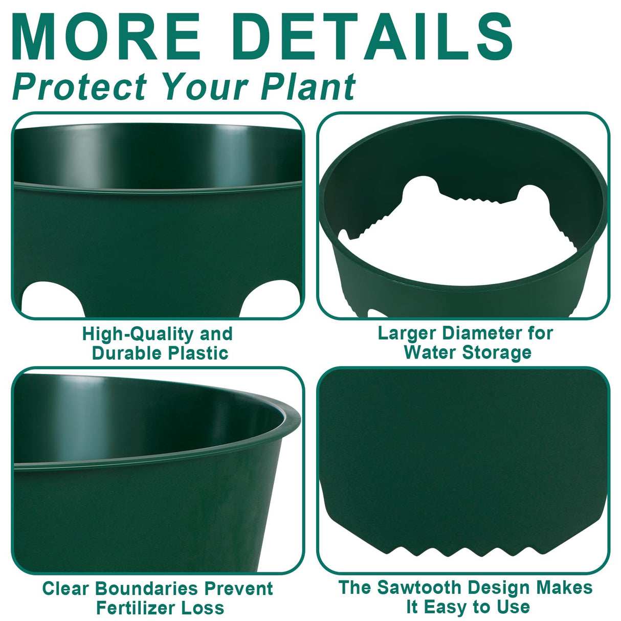 GJQ 6PCS 12 Inches Plant Rings for Outdoor Plants, Plant Rings, Planting Ring, Planting Grow Rings to Separate Rock and Pest for Deep Watering Veggies Herbs and Flowers