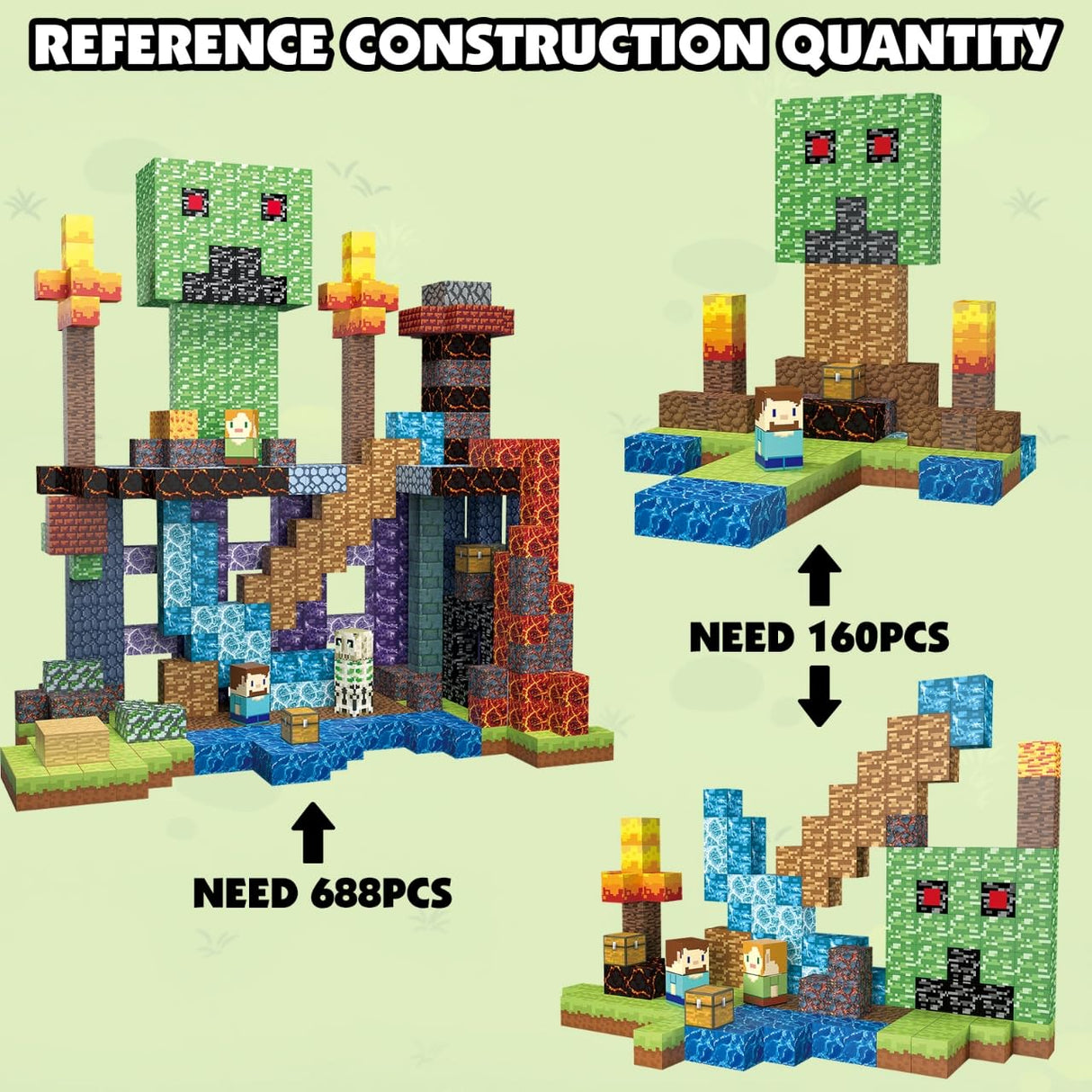 AIDYVOI 160 PCS Magnetic Blocks Building Toys, Build 3D Magnetic Building Blocks Set for Kids Ages 3+, Magnet Blocks STEM Sensory Educational Christmas Birthday Gifts Construction Toys