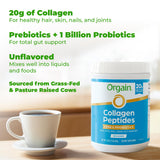 Orgain 20g Collagen Peptides + Prebiotic & Probiotics Powder, 1lb