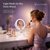 ELYYSORA 1X/30X Makeup Mirror with Lights, Rechargeable Magnifying Mirror