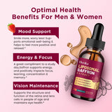 Liposomal Saffron Supplements - 88.5mg Saffron Extract Liquid Drops with L-Theanine, Chamomile, Vitamin C, B6, B12 & D3 for Antioxidant, Immune, Mood, Energy, Focus & Sleep - 2 Fl Oz Strawberry Flavor