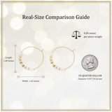 Frigotine Gold Boho Shell Beaded Hoop Earrings for Women, Retro Circle Mother of Pearl Handmade Lightweight Jewelry Christmas Holiday Beach Accessories Gift