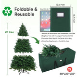 BALEINE 9 ft Christmas Tree Storage Bag, Heavy Duty Extra Large Artificial Christmas Tree Bag with Reinforced Handles and Dual Zippers Wide Opening (Green, 9 ft)
