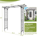 Outvita 7FT Black Metal Garden Arch Arbor Trellis