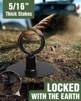 4 Pack Tree Stakes and Supports with Nut Driver, Screw in Ground Anchor
