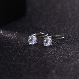 Milacolato 925 Sterling Silver Leverback Drop Earrings for Women,Round CZ